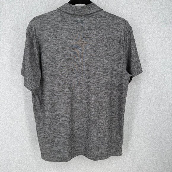 Under Armour Mens HeatGear Golf Polo Shirt Size XL Heathered Gray Loose Fit EUC - Picture 4 of 10